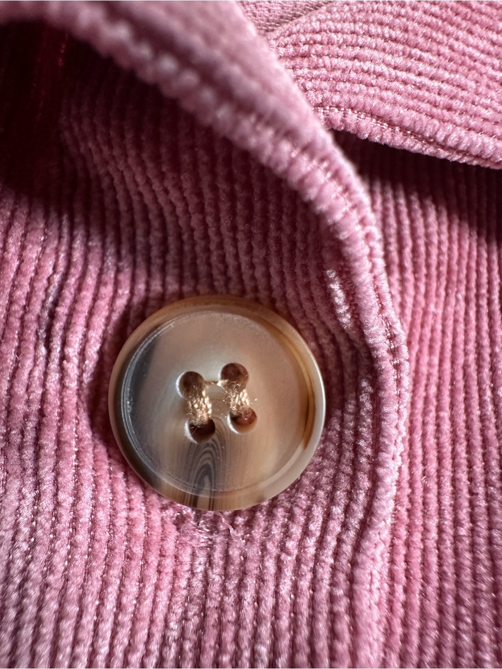 Shein Curve • Muted Rose Pink Lightweight Corduroy Button Up Shirt - Picture 7 of 9